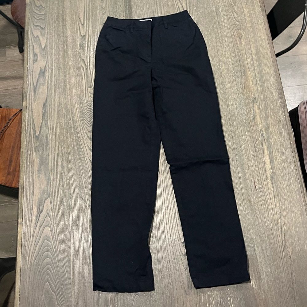Talbots Womens Black High Waisted Stretch Career Work wear Straight Leg Pants 4